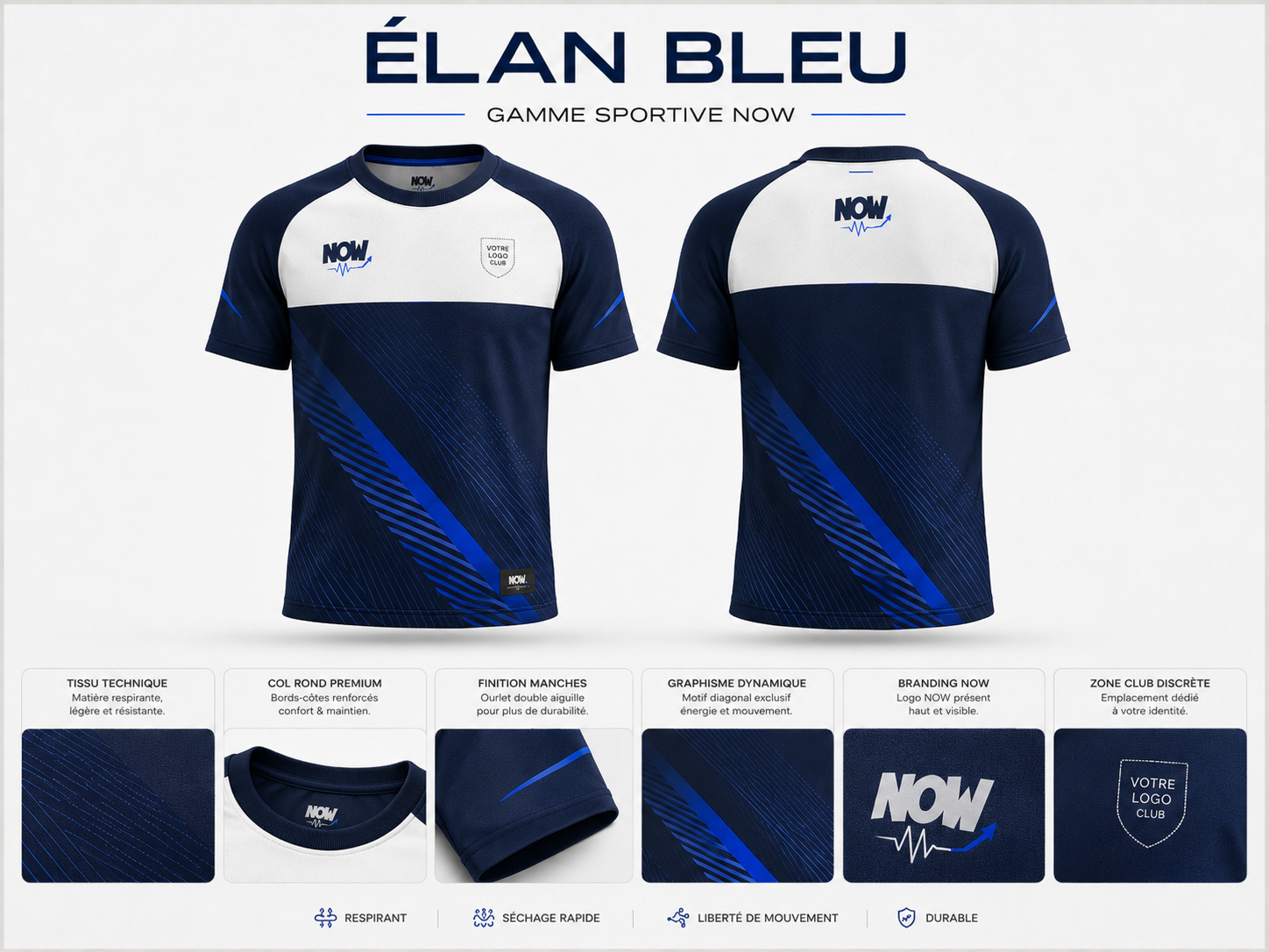 Gamme Élan Bleu NOW marine et bleu roi
