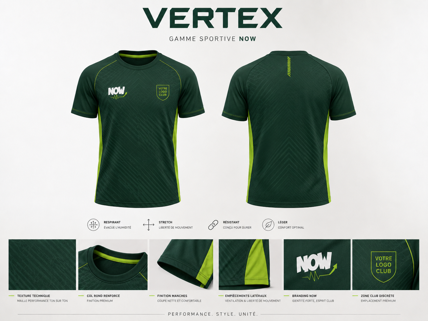 Gamme Vertex NOW vert et lime