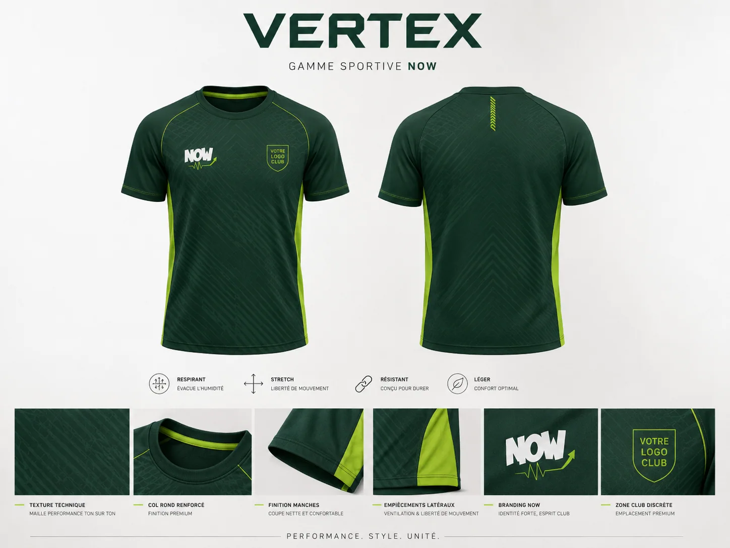 Gamme Vertex NOW vert et lime